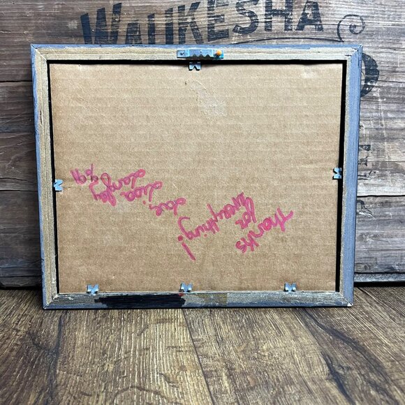 Framed Completed Counted Cross Stitch Trombone & Flowers 1991 - Picture 8 of 8